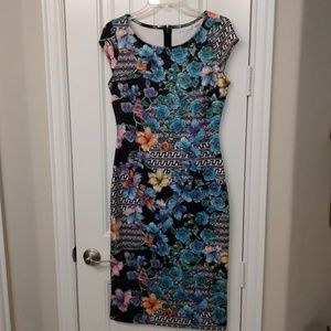 Stretch floral print dress